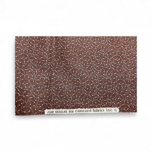 Concord Fabrics Inc. Cotton Brown & White Calico Print 1 Yard Remnant VTG